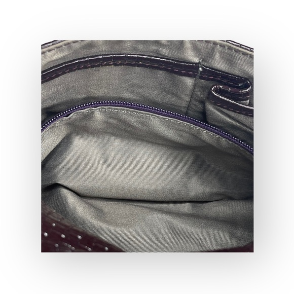 Goldenbleu ♛ Katie Woven Clutch Handbag Evening Bag ♛ Amethyst Patent Leather ♛ - Picture 12 of 16